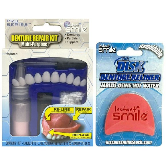 Instant Smile Makeover Pro Series Denture Repair Kit with Disk Moldable Reliner - Picture 1 of 6